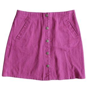 Harper Heritage MAROON Full Snap Pocket Mini Skirt Sz S